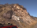 Dike at Cucharas River crossing on CO12