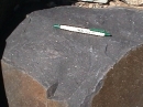 Detail of altered sediments  on flank of West Spanish Peak  