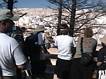 Astrobiology students overlooking terraces below Canary Spring  Mammoth Hot Springs
